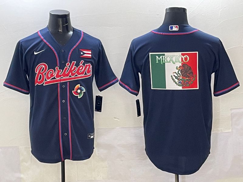 Men Puerto Rico Blank Blue Joint Name 2025 Nike MLB Jersey style 12